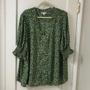 Floral Green Women's Top